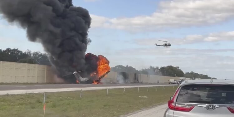 ‘We’ve lost both engines,’ pilot said before private jet crashed onto Florida interstate, killing 2