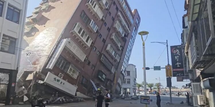 A strong earthquake shakes Taiwan, damaging buildings and causing a tsunami
