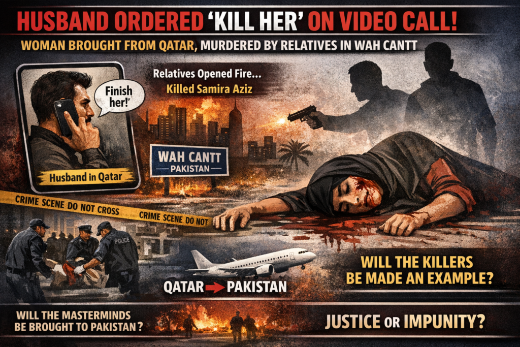 Husband Ordered Killing on Video Call: Woman Brought From Qatar, Shot Dead by Relatives in Wah Cantt