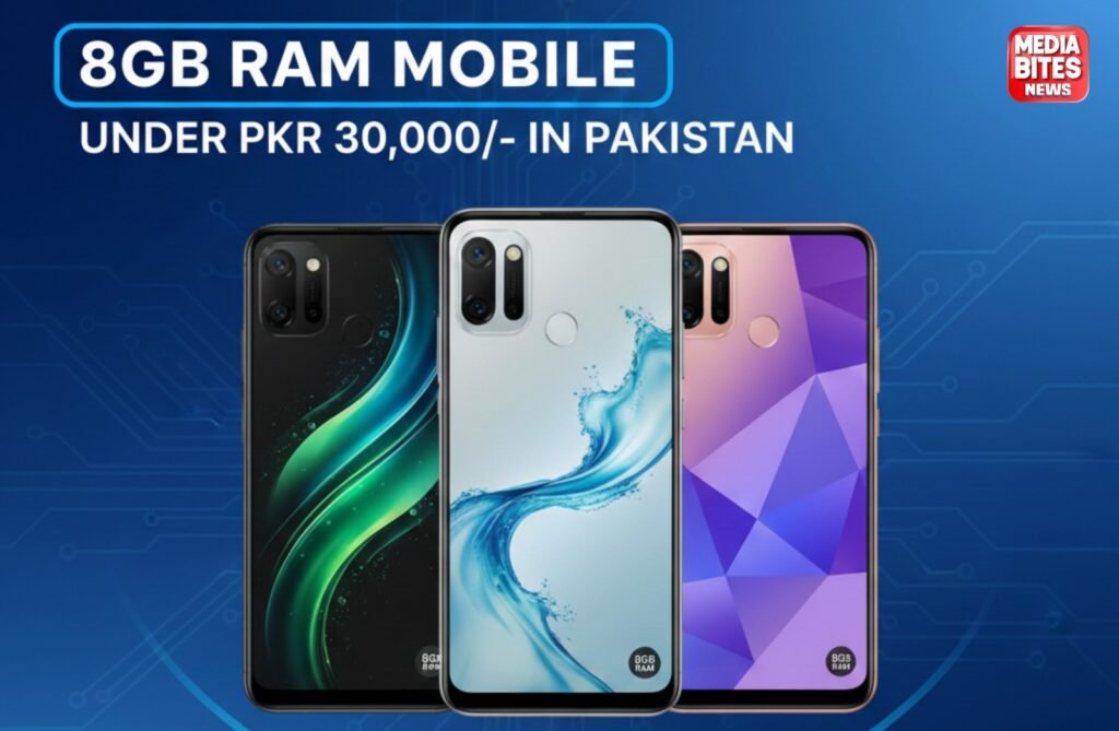 Best 8GB RAM Mobiles Under 30,000 in Pakistan (2026 Guide) 8GB RAM Mobiles Under 30,000 in Pakistan