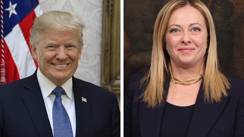 Trump–Meloni Photo Row Explodes After “Fabricated Claim”! Side-by-side portraits of Donald Trump and Giorgia Meloni