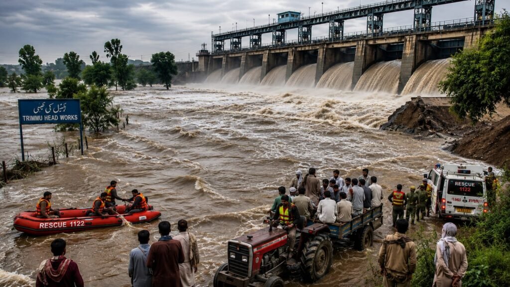 Chenab Flood Surge Trimmu On High Alert