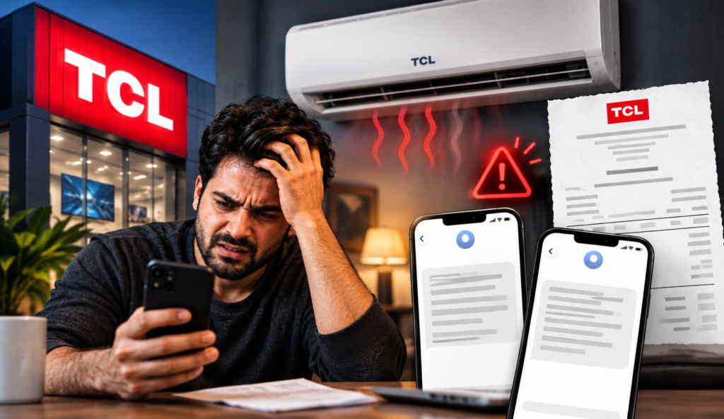 TCL Pakistan customer bought a brand-new AC — it never worked, five complaints later still no resolution