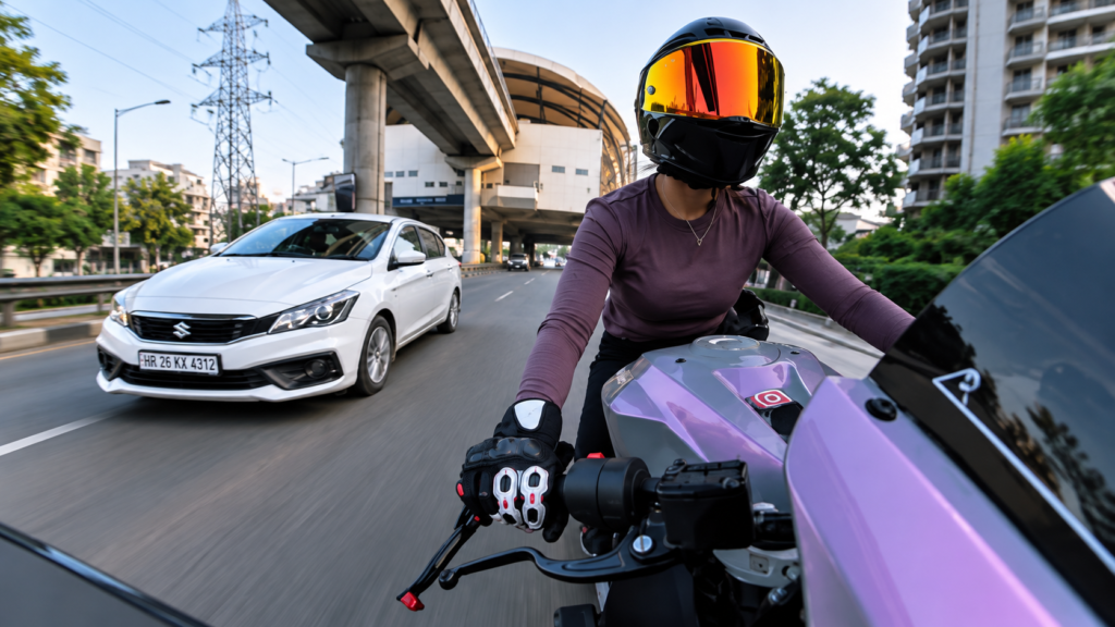 Police arrest driver after viral video shows car hitting female biker